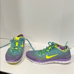 Nike Teal and Purple Running Shoes